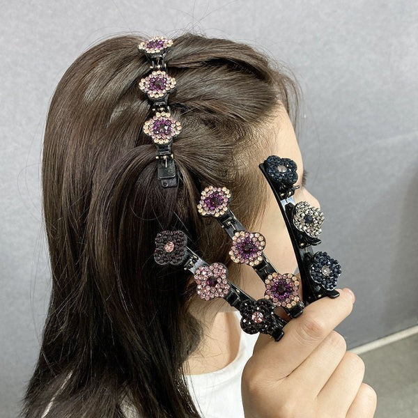 BowLift | Sparkling Crystal Stone Braided Hair Clips