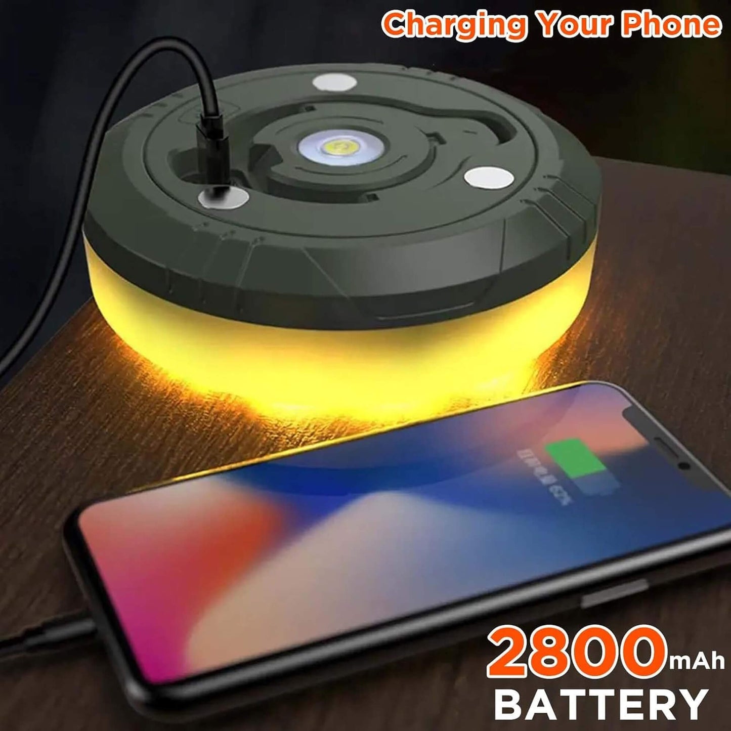Skanto | 4-in-1 Camp Light – Portable Camping Lantern, 8-Mode Light Sources, Rechargeable Power Bank for Outdoor Adventures