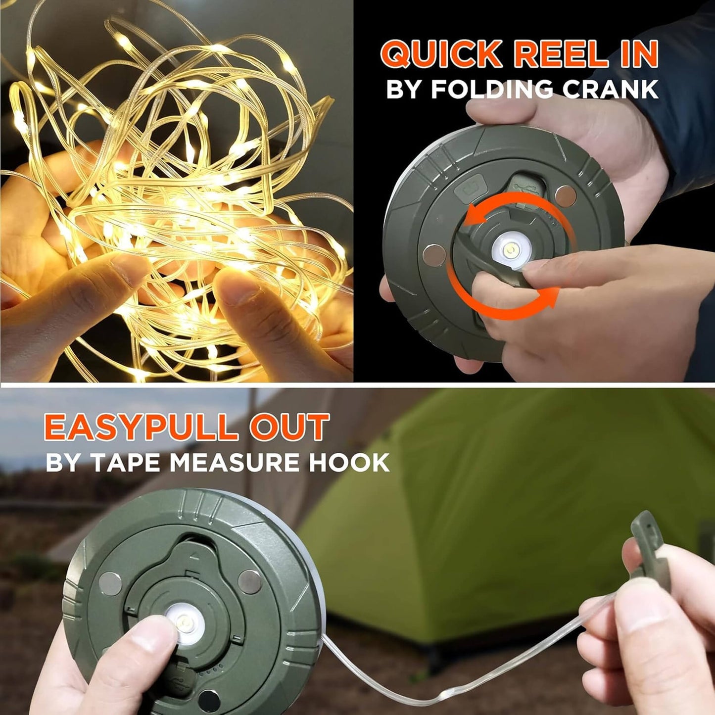 Skanto | 4-in-1 Camp Light – Portable Camping Lantern, 8-Mode Light Sources, Rechargeable Power Bank for Outdoor Adventures
