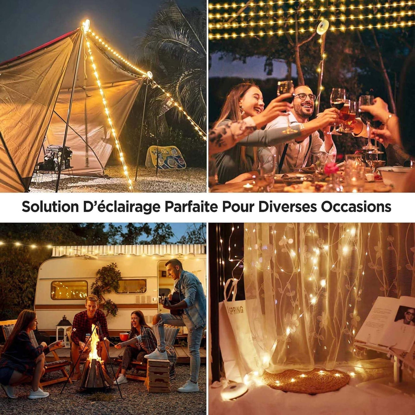 Skanto | 4-in-1 Camp Light – Portable Camping Lantern, 8-Mode Light Sources, Rechargeable Power Bank for Outdoor Adventures