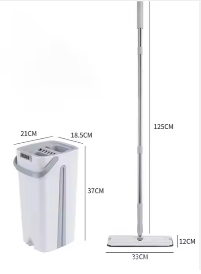 Flat Bottom Mop and Bucket Set with Aluminum Handle Skanto