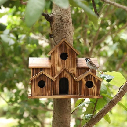 Skanto | Handmade Wooden Birdhouse with 6 Holes