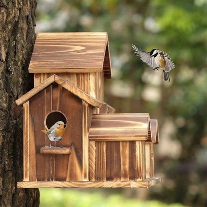 Skanto | Handmade Wooden Birdhouse with 6 Holes