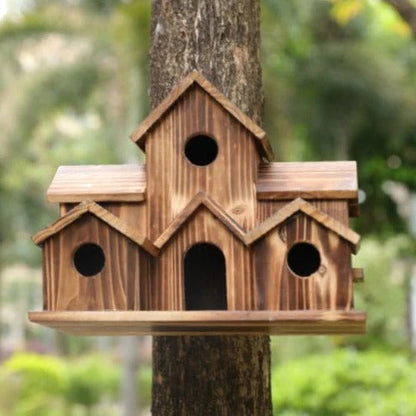 Skanto | Handmade Wooden Birdhouse with 6 Holes
