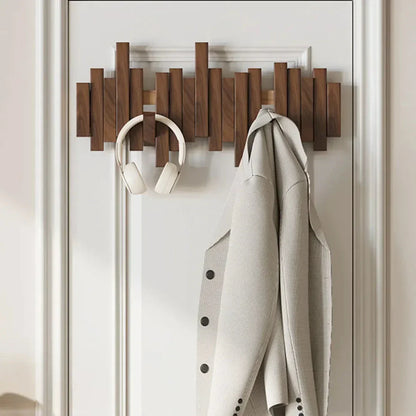 Skanto | Modern Piano-Style Hook Rack Made of Walnut and Birch