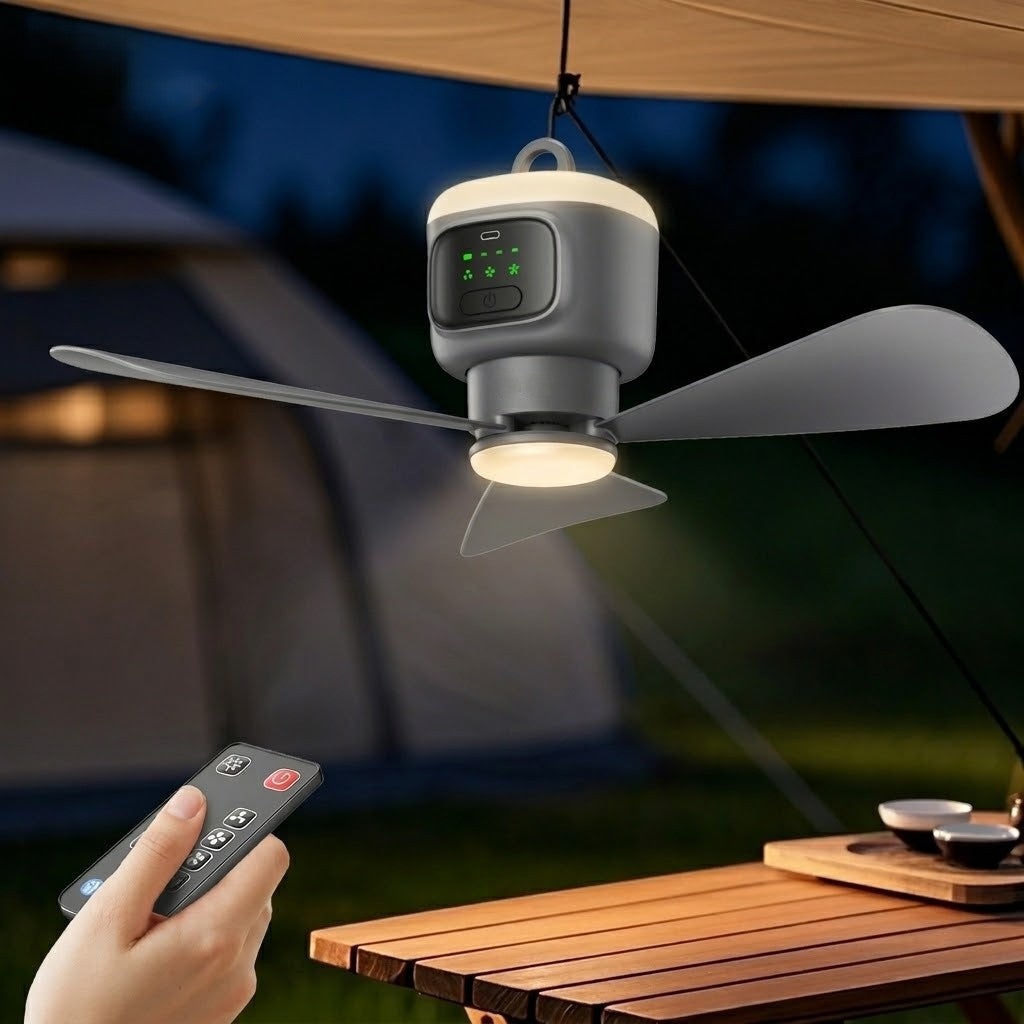 Home Cool Portable Rechargeable RC Hanging Lamp Fan | Karnz