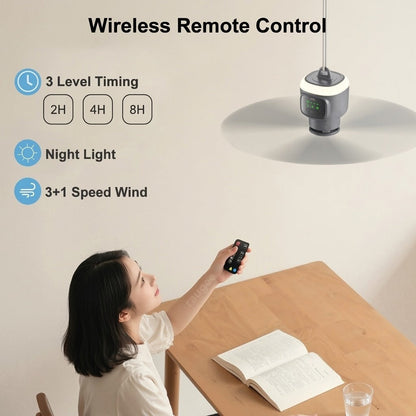 Home Cool Portable Rechargeable RC Hanging Lamp Fan | Karnz
