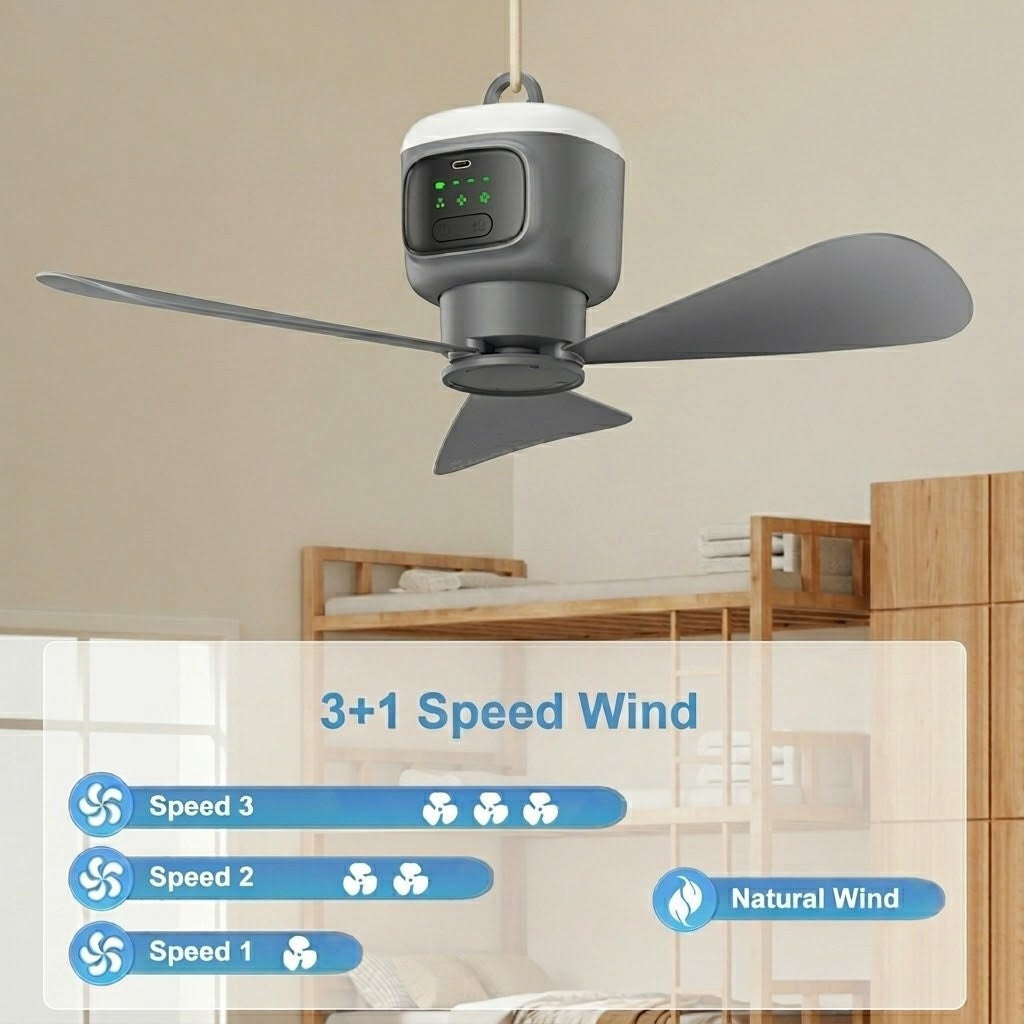 Home Cool Portable Rechargeable RC Hanging Lamp Fan | Karnz