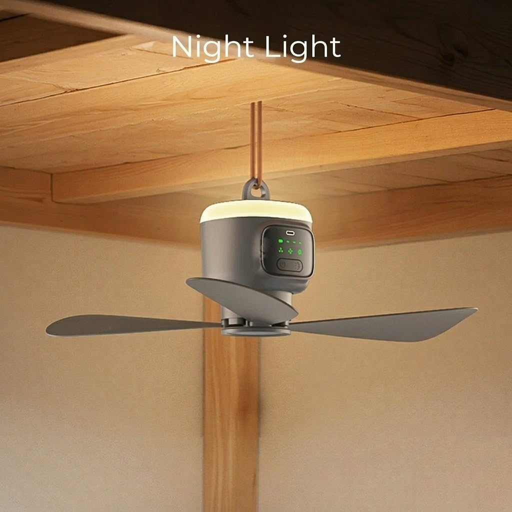 Home Cool Portable Rechargeable RC Hanging Lamp Fan | Karnz