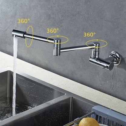 Skanto | Wall-Mounted Foldable Chrome Pot Filler Faucet