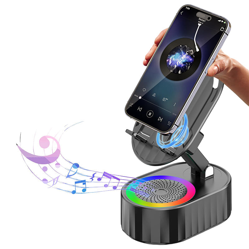 BowLift | 360° Adjustable Phone Stand with Built-in Bluetooth Speaker