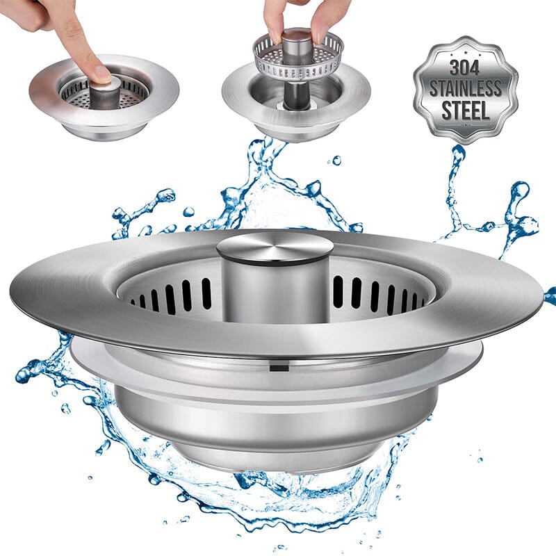 Drain filter stainless steel with pop-up mechanism | Karnz