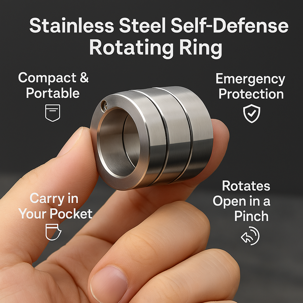 Brehn | Stainless Steel Self-Defense Rotatable Foldable Ring
