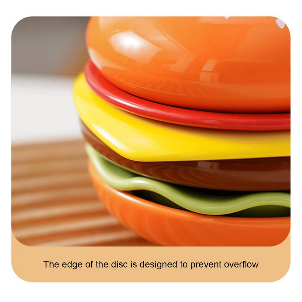 Skanto | Mini Stacked Hamburger Ceramic Plate Set