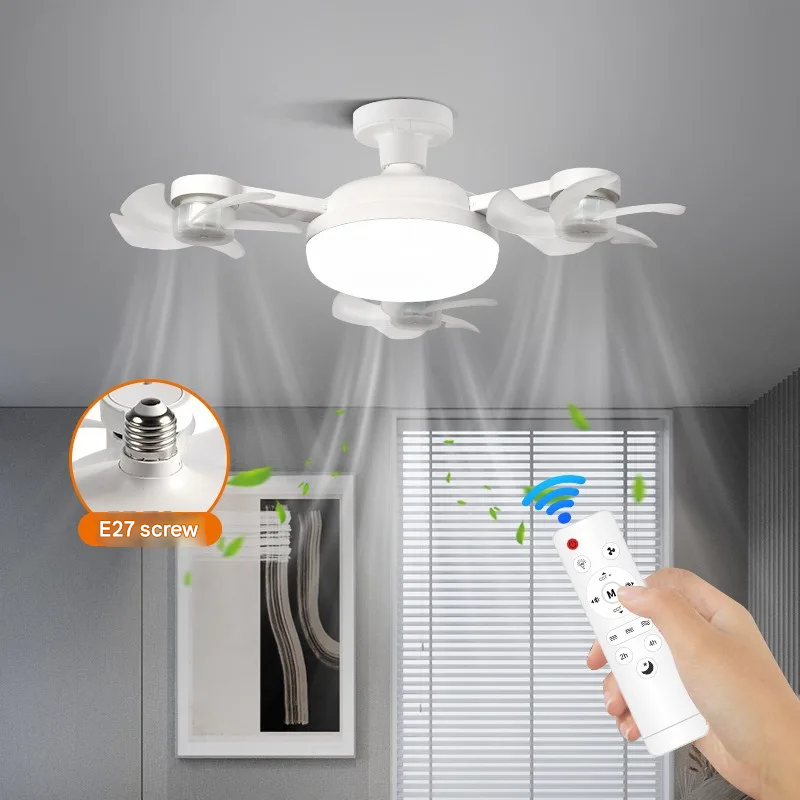 Ceiling Fan Light with Remote Control, Foldable Blades and 249–2000 Lumens