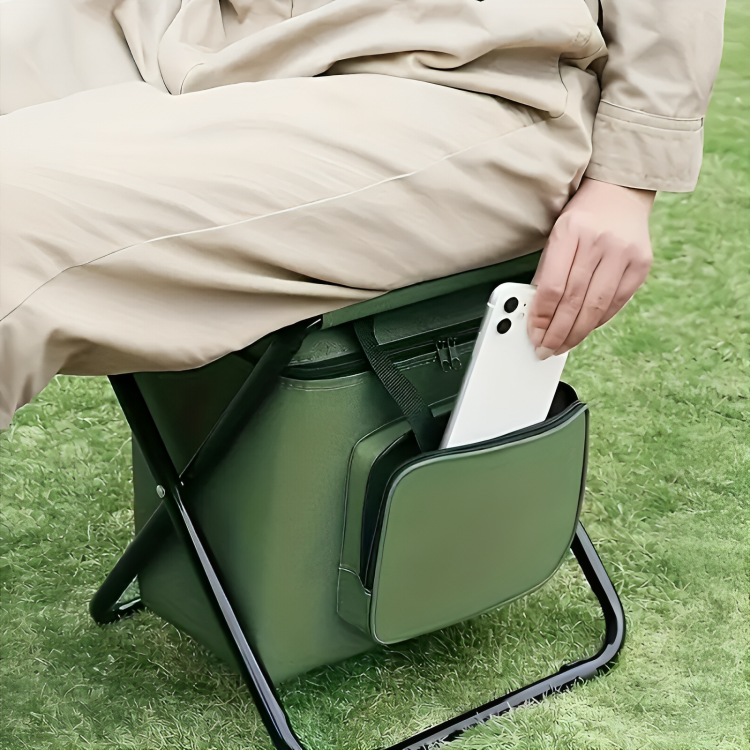 Built-in Cooling Bag Portable Folding Outdoor Stool | Bowlift