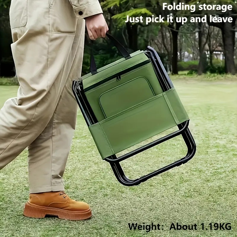 Built-in Cooling Bag Portable Folding Outdoor Stool | Bowlift