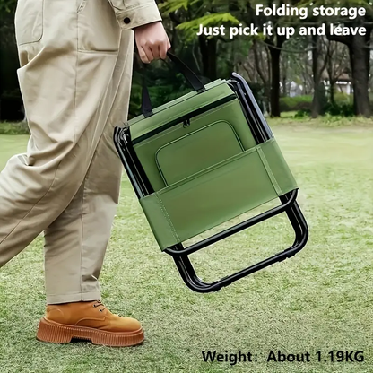 Built-in Cooling Bag Portable Folding Outdoor Stool | Bowlift