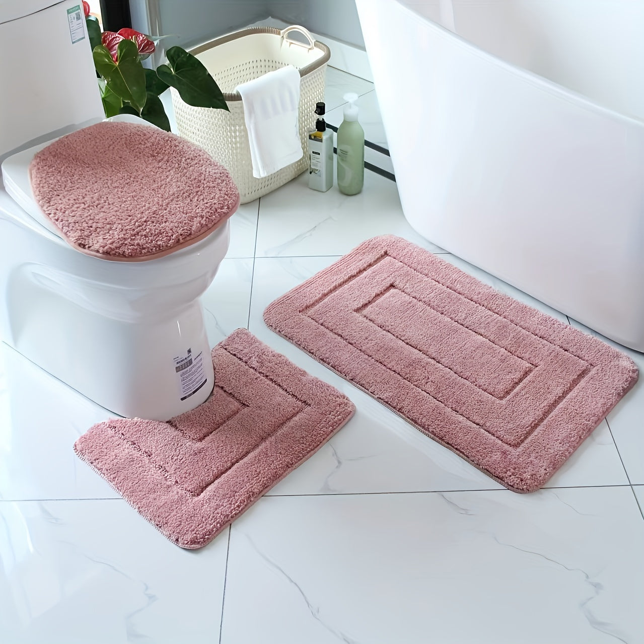 SoftStep Luxe Bath Mat Set – Non-slip, Quick-drying and Washable | Bowlift