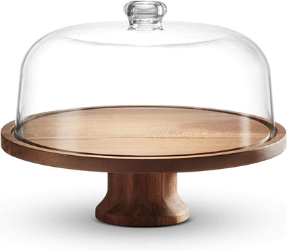 Skanto | Cake Stand Cake Plate Serving Platter, Acacia Wood