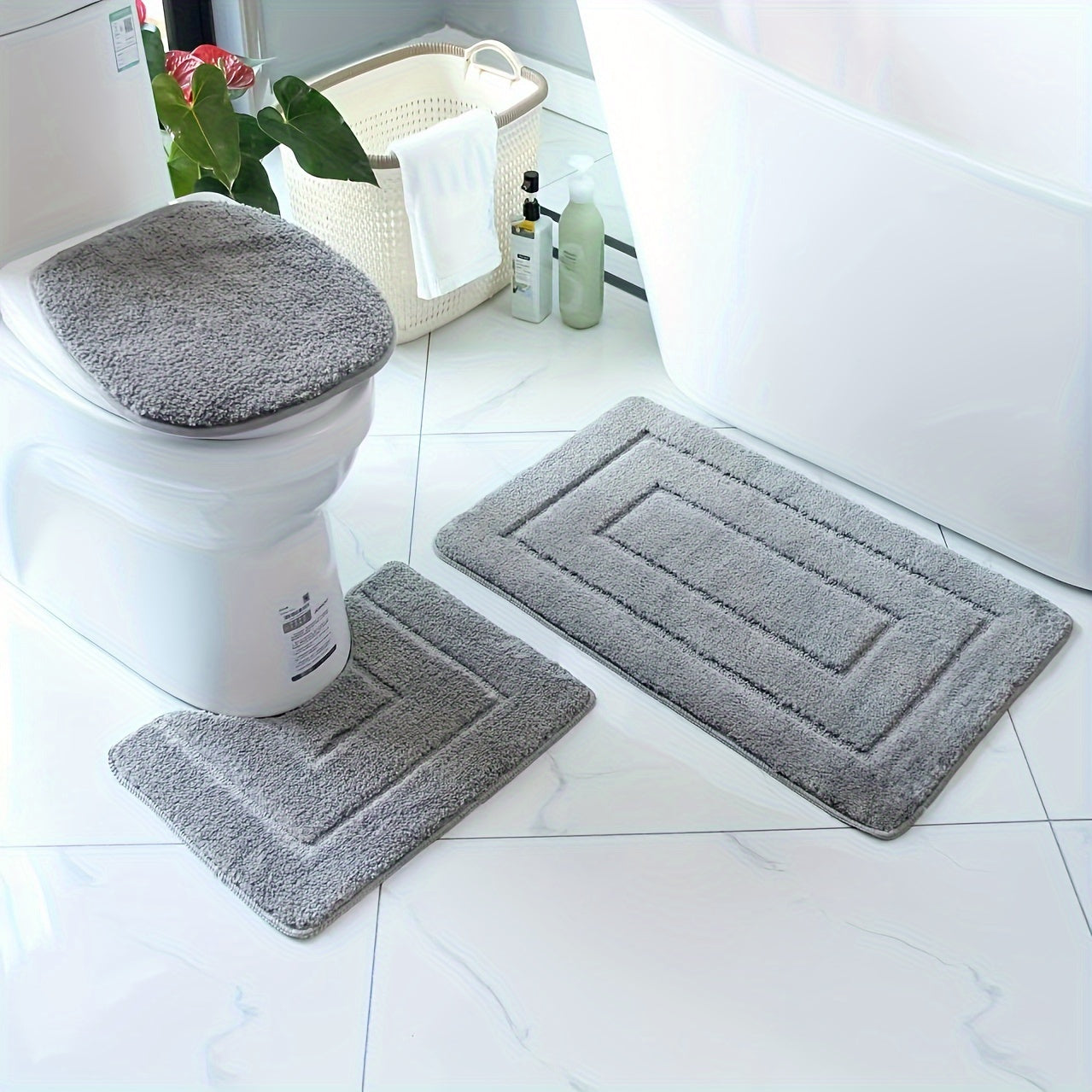 SoftStep Luxe Bath Mat Set – Non-slip, Quick-drying and Washable | Bowlift