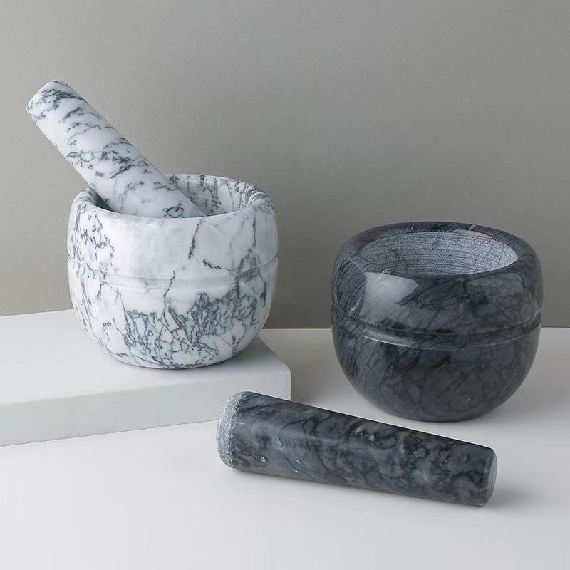 Skanto | Marble Mortar and Pestle; Size: 13*13*9cm; Pestle: R5*15cm;