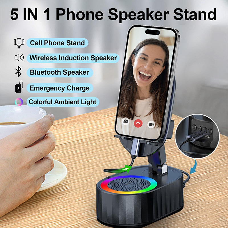 BowLift | 360° Adjustable Phone Stand with Built-in Bluetooth Speaker