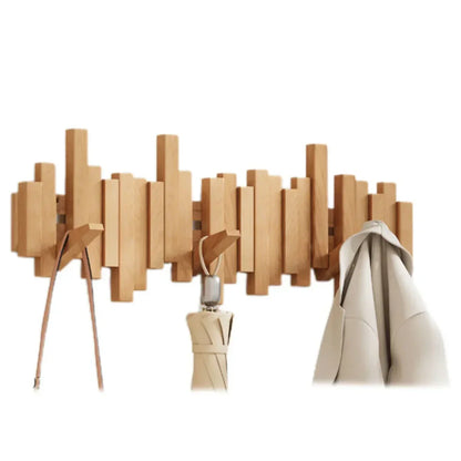 Skanto | Modern Piano-Style Hook Rack Made of Walnut and Birch