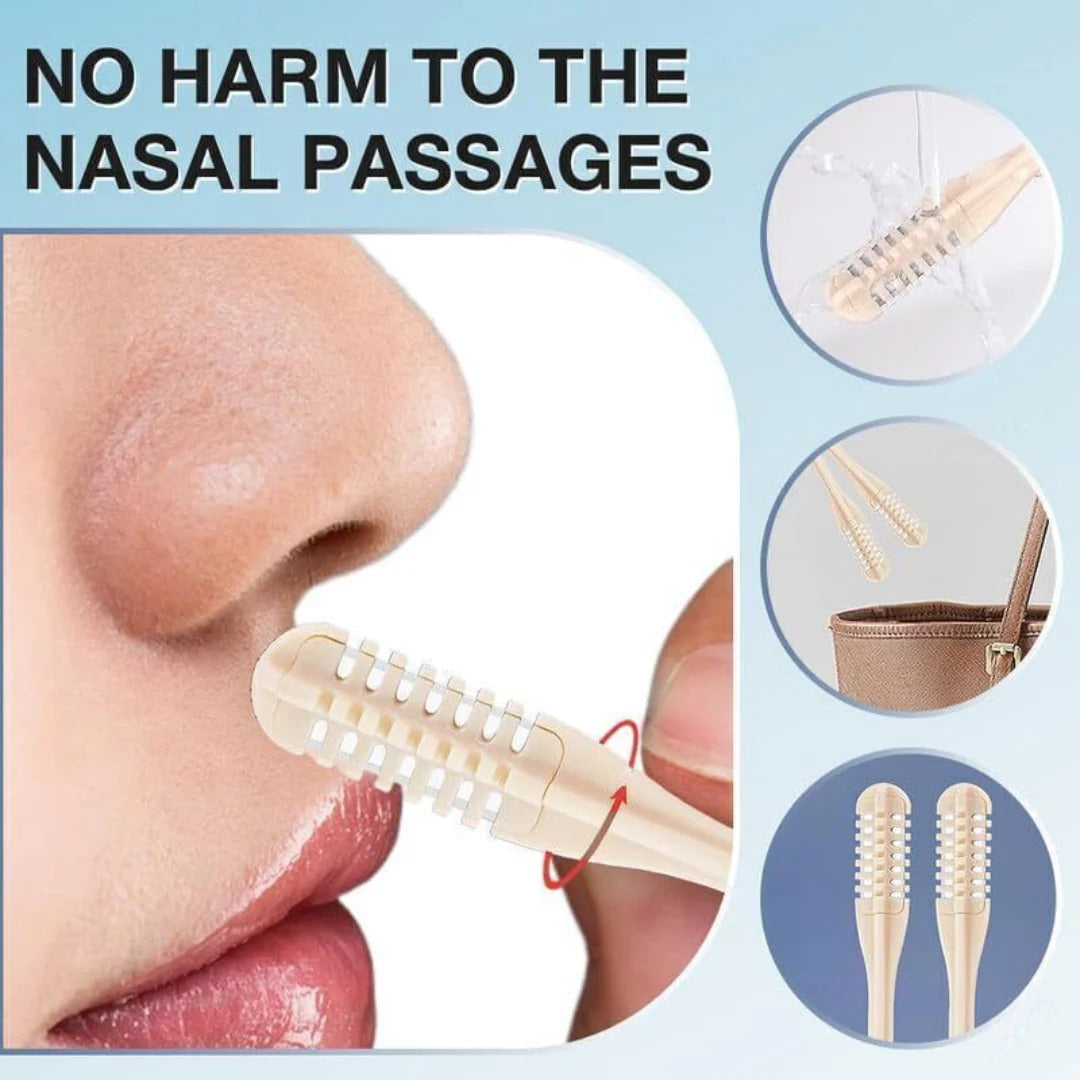 Compact nose trimmer with 360° rotatable head – Precise nasal grooming for men and women