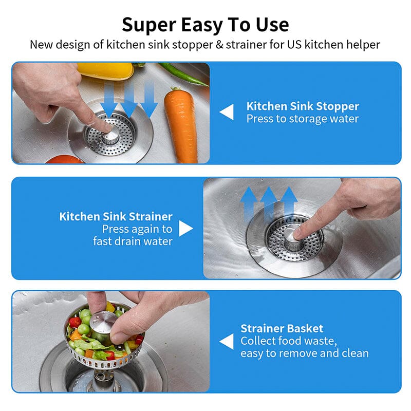 Drain filter stainless steel with pop-up mechanism | Karnz