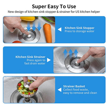 Drain filter stainless steel with pop-up mechanism | Karnz