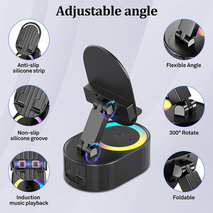 BowLift | 360° Adjustable Phone Stand with Built-in Bluetooth Speaker