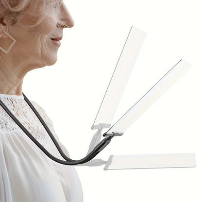Hands-free magnifying glass with flexible neck for comfortable reading