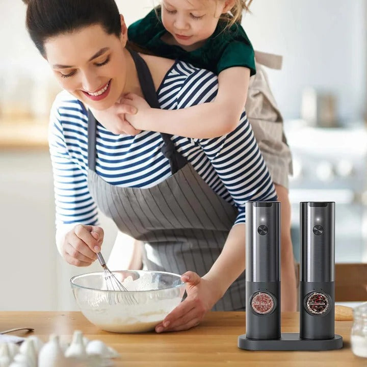 Skanto | Elegant Electric Salt & Pepper Grinder with Rechargeable Battery