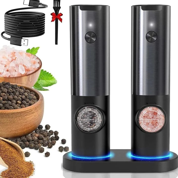 Skanto | Elegant Electric Salt & Pepper Grinder with Rechargeable Battery