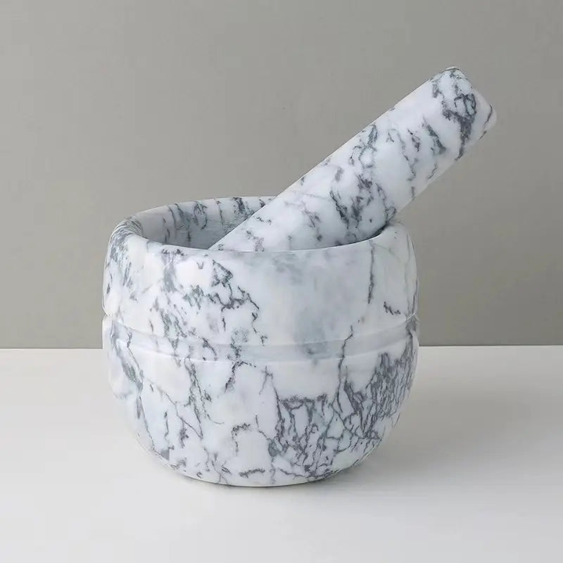 Skanto | Marble Mortar and Pestle; Size: 13*13*9cm; Pestle: R5*15cm;