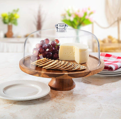 Skanto | Cake Stand Cake Plate Serving Platter, Acacia Wood