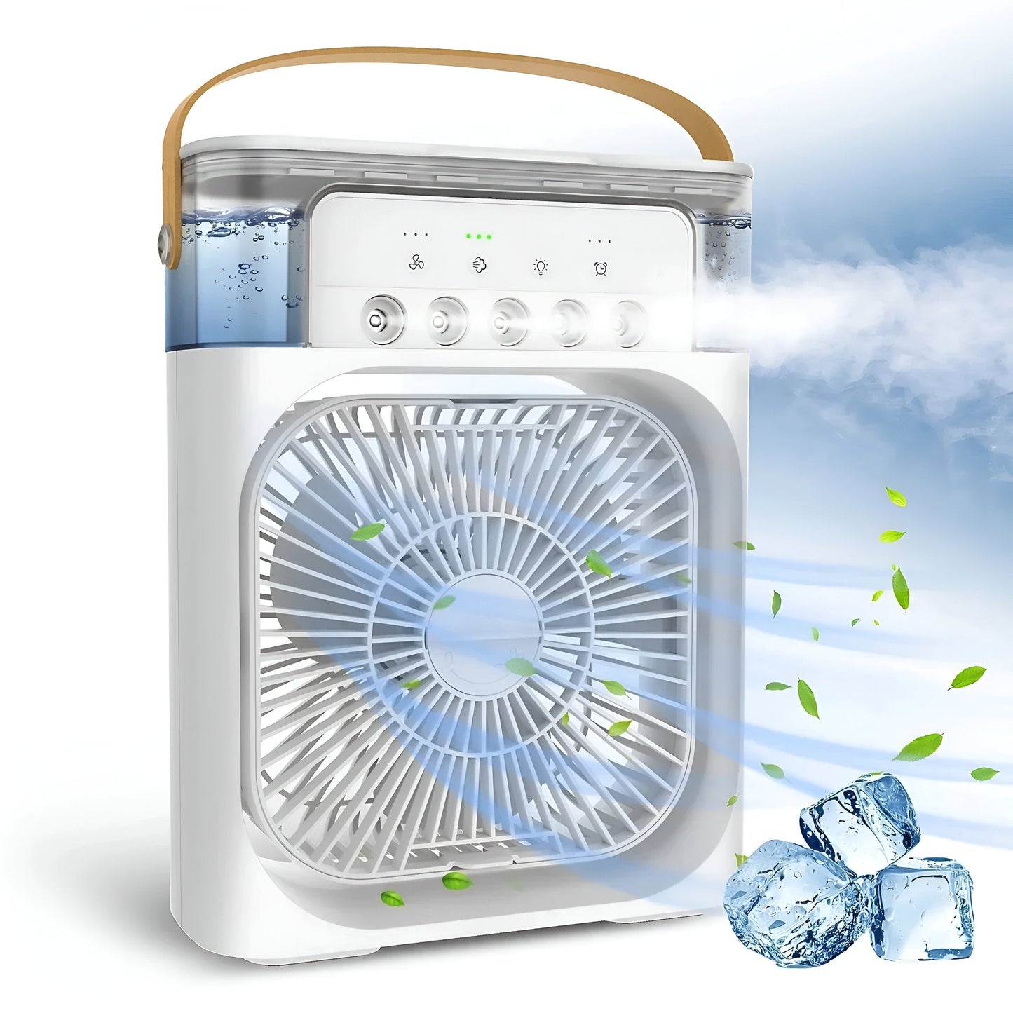 3-in-1 Air Cooler Air Humidifier | Portable, adjustable fan speeds & Ideal for Bedrooms, Offices & small rooms | Brehn