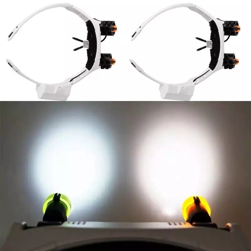 Skanto | Jewelry Headband Magnifier 8 Lens LED Light Glasses