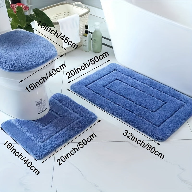 BowLift | SoftStep Luxe Bath Mat Set – Non-Slip, Quick-Drying and Washable