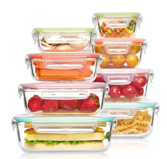Skanto | 8-Piece Glass Food Storage Container Set with Lids
