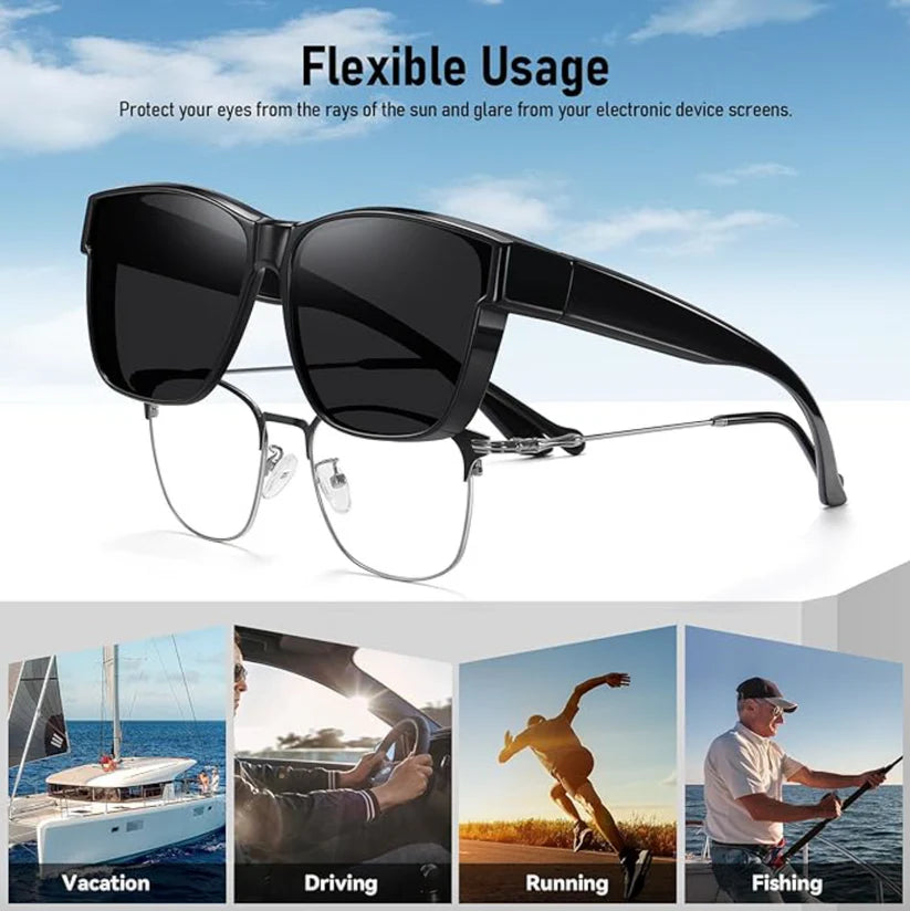 Sun protection that fits over sunglasses