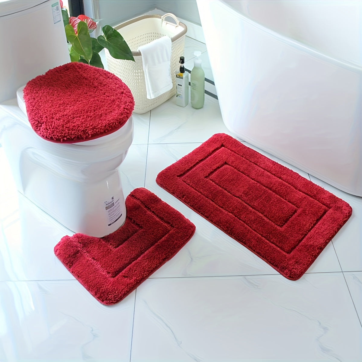 BowLift | SoftStep Luxe Bath Mat Set – Non-Slip, Quick-Drying and Washable