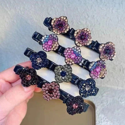 BowLift | Sparkling Crystal Stone Braided Hair Clips