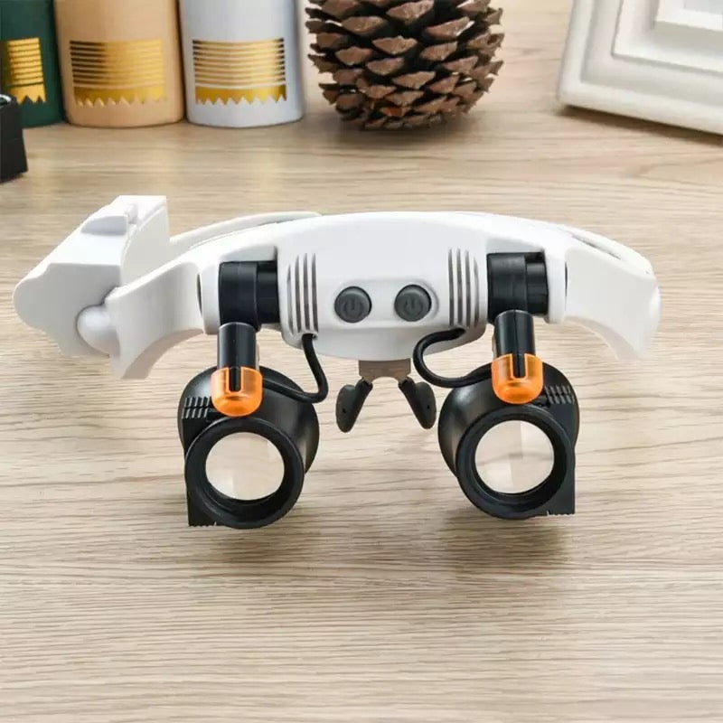 Skanto | Jewelry Headband Magnifier 8 Lens LED Light Glasses
