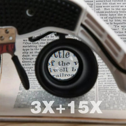 Karnz | Jeweler's Headband Magnifier 8 Lens LED Light Glasses