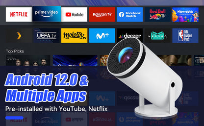 Skanto | VisionCast 130X – Portable Mini Projector with Android 12 and 130-Inch Projection
