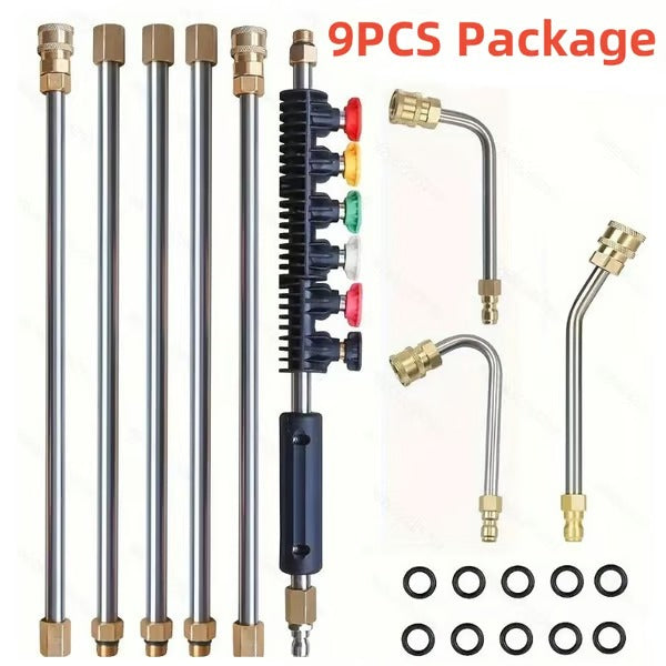 BowLift | Telescoping Pressure Washer Wand | 24 ft Reach | Brass & Stainless Steel | 4000 PSI Rated