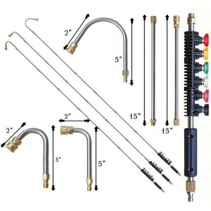 BowLift | Telescoping Pressure Washer Wand | 24 ft Reach | Brass & Stainless Steel | 4000 PSI Rated
