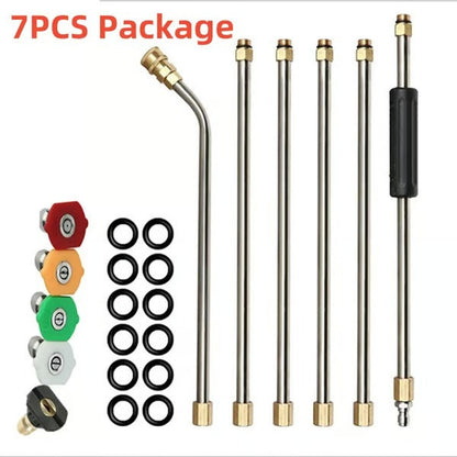 BowLift | Telescoping Pressure Washer Wand | 24 ft Reach | Brass & Stainless Steel | 4000 PSI Rated